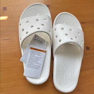 Crocs White Slide Sandals